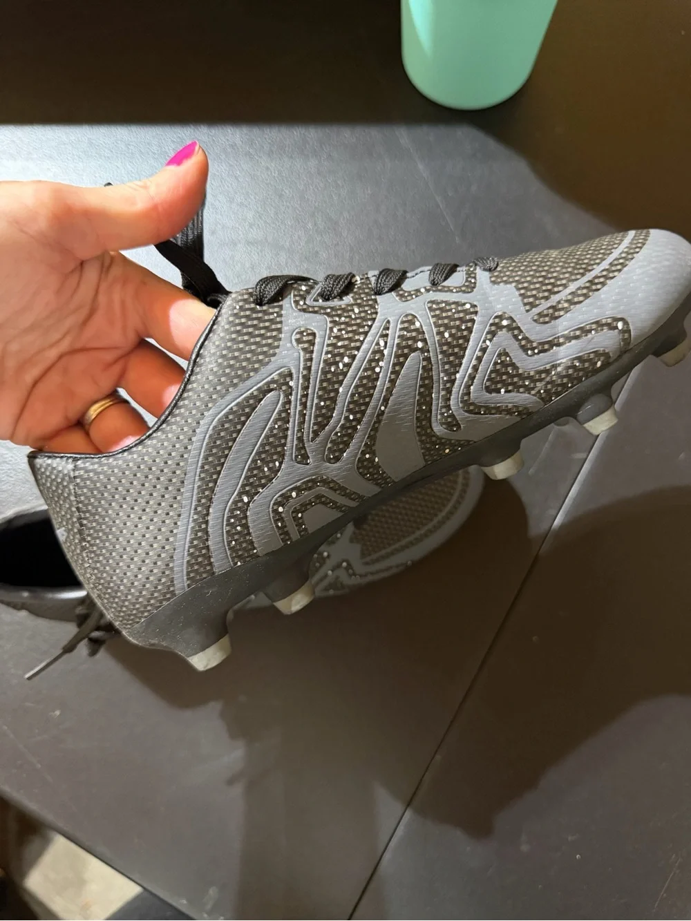 Dream Pairs Boys Gray Soccer Cleats Size 2 Little Kid Lightweight Lace-Up